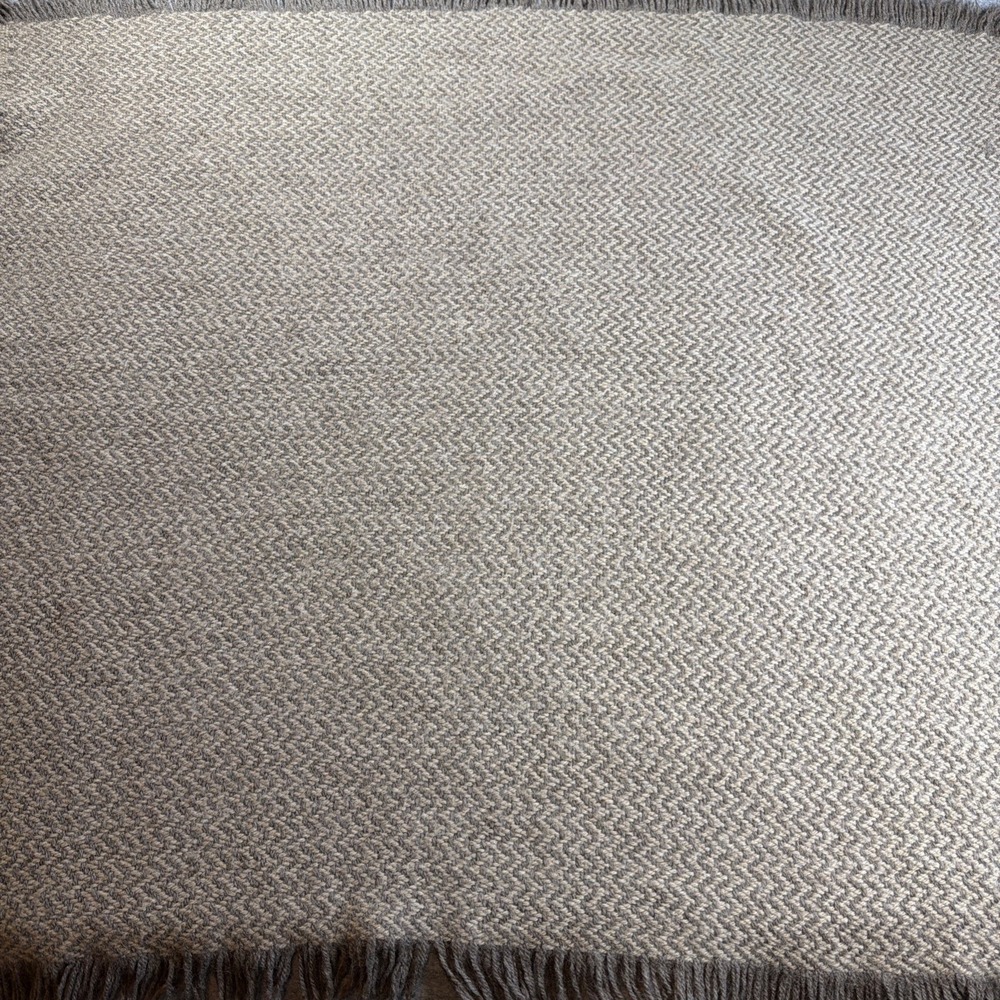 John Branigan Weavers Ireland Throw Blanket Alpaca Wool Taupe Beige 4' x 3.5'